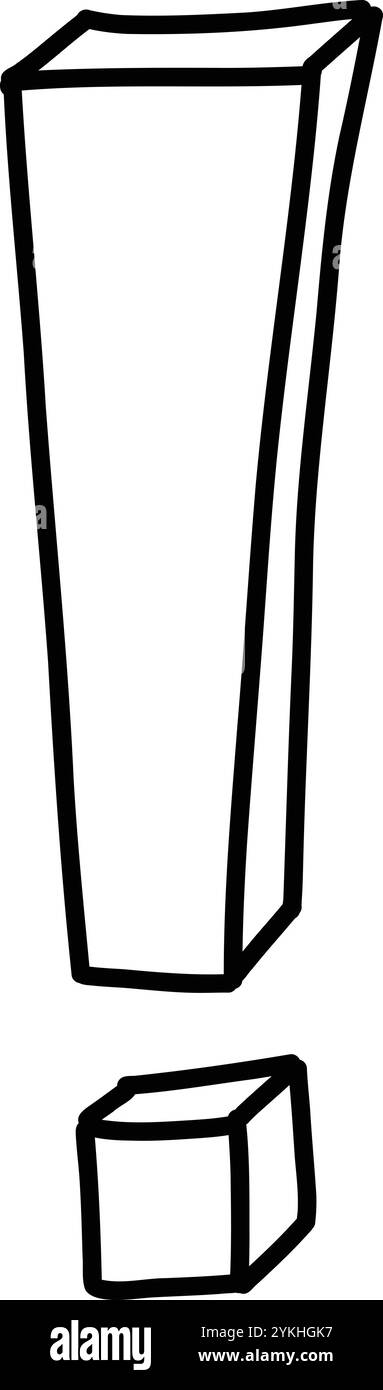 Doodle exclamation mark. Hand drawn punctuation marks and exclamatory ...