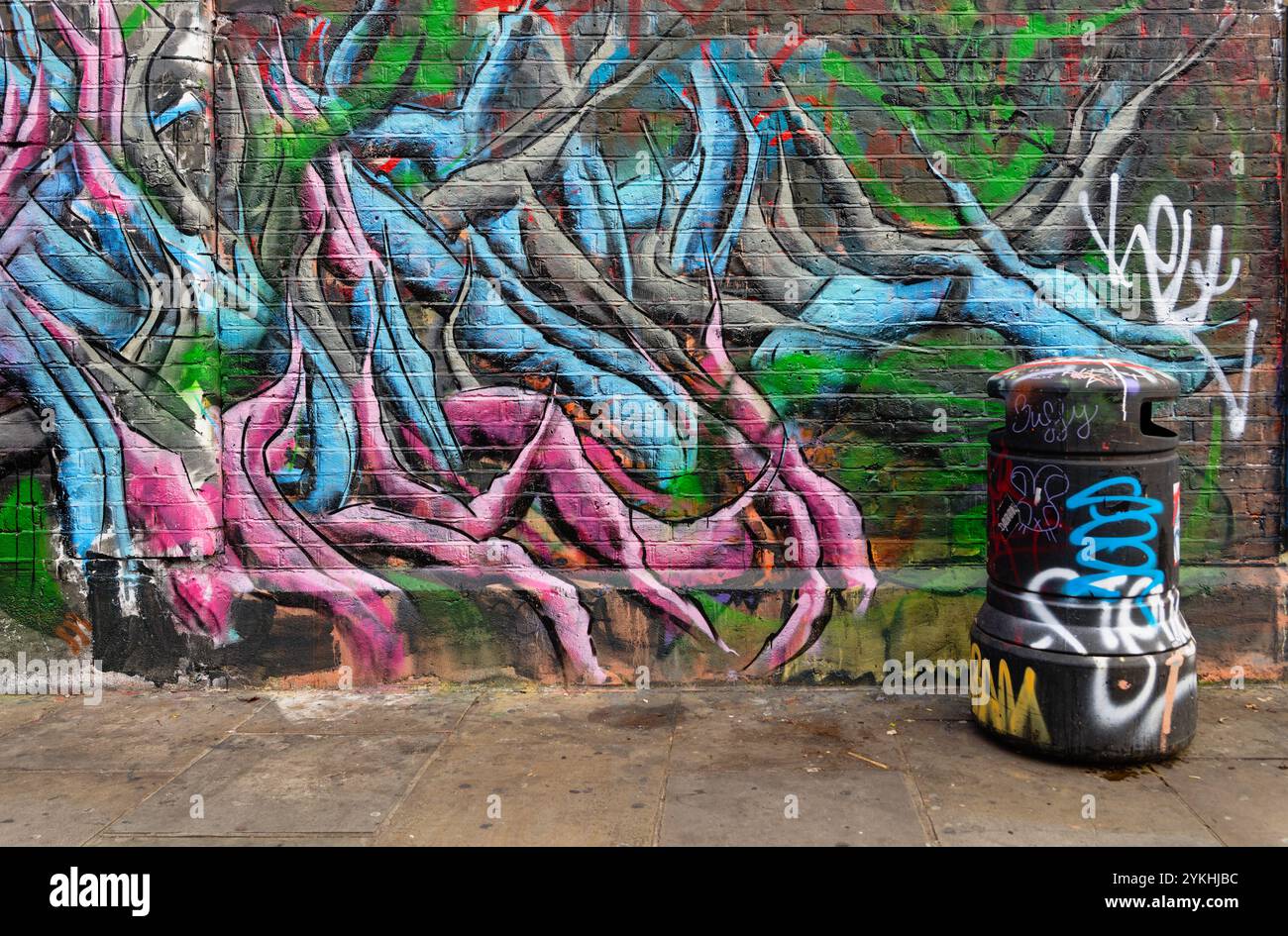 Street art along Brick Lane, London, showing the creativity and ...