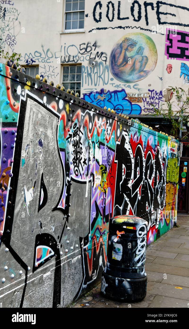 Street art along Brick Lane, London, showing the creativity and ...