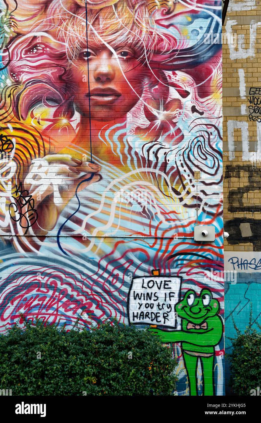 Street art along Brick Lane, London, showing the creativity and ...