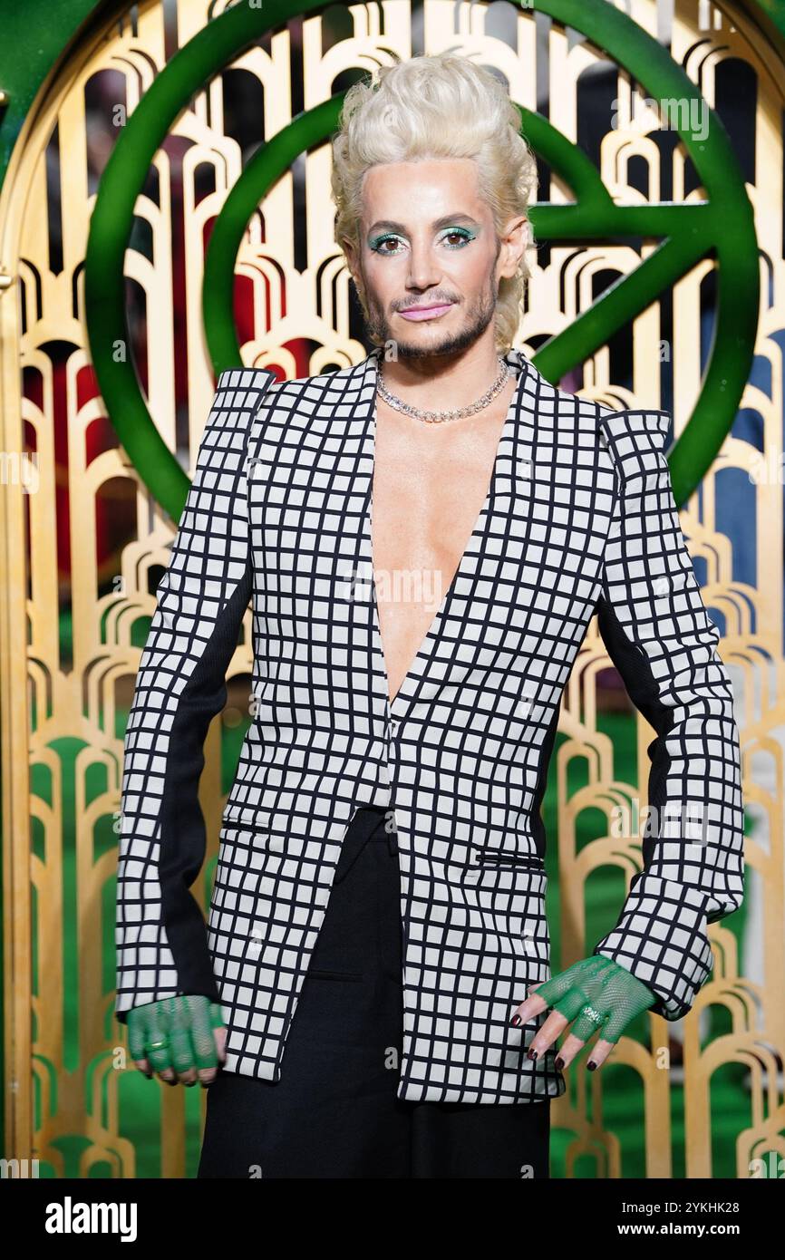 Frankie Grande arriving for the UK premiere of Wicked at the Royal ...