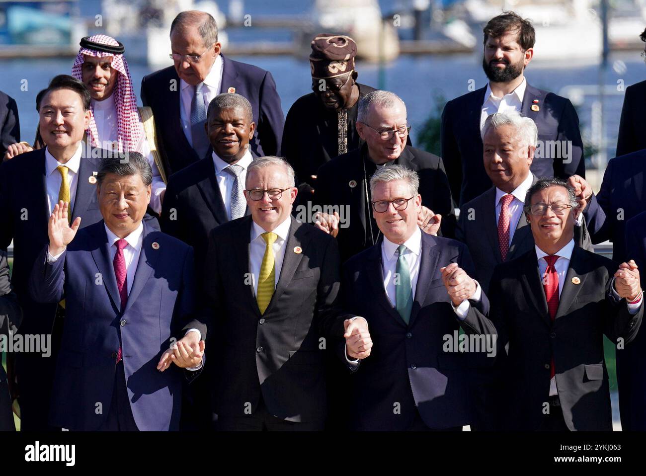 Prime Minister Sir Keir Starmer (second right, front row) with leaders ...