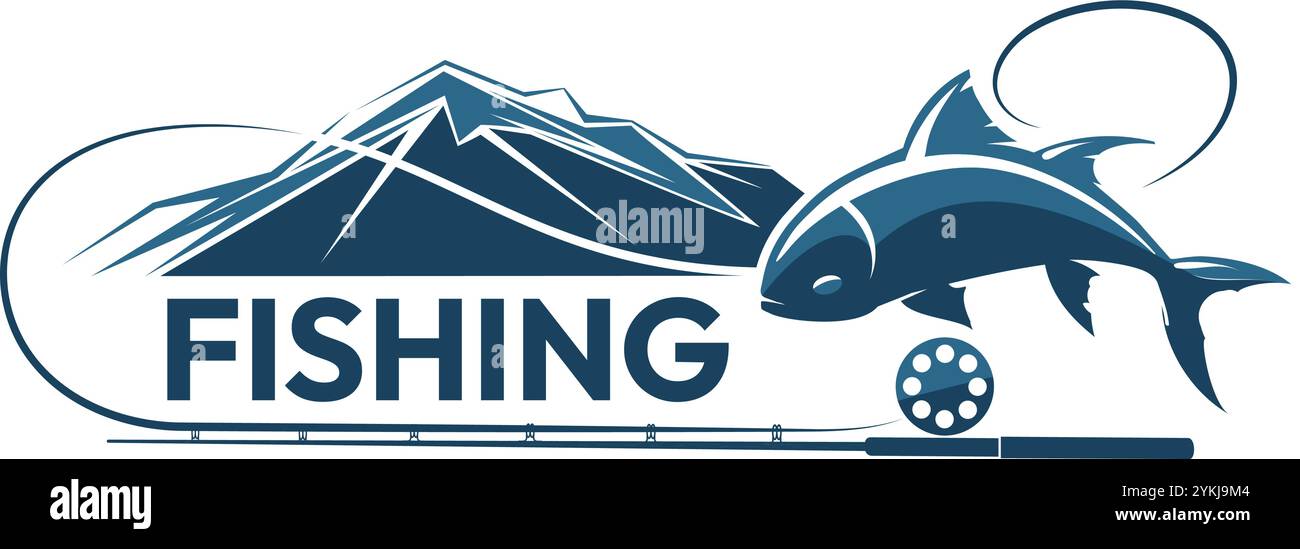Fishing emblem Stock Vector