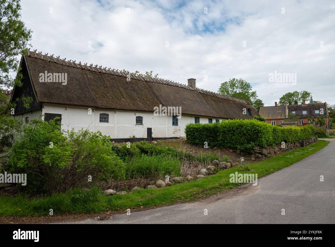 Houses on island of Nyord in Denmark Stock Photo