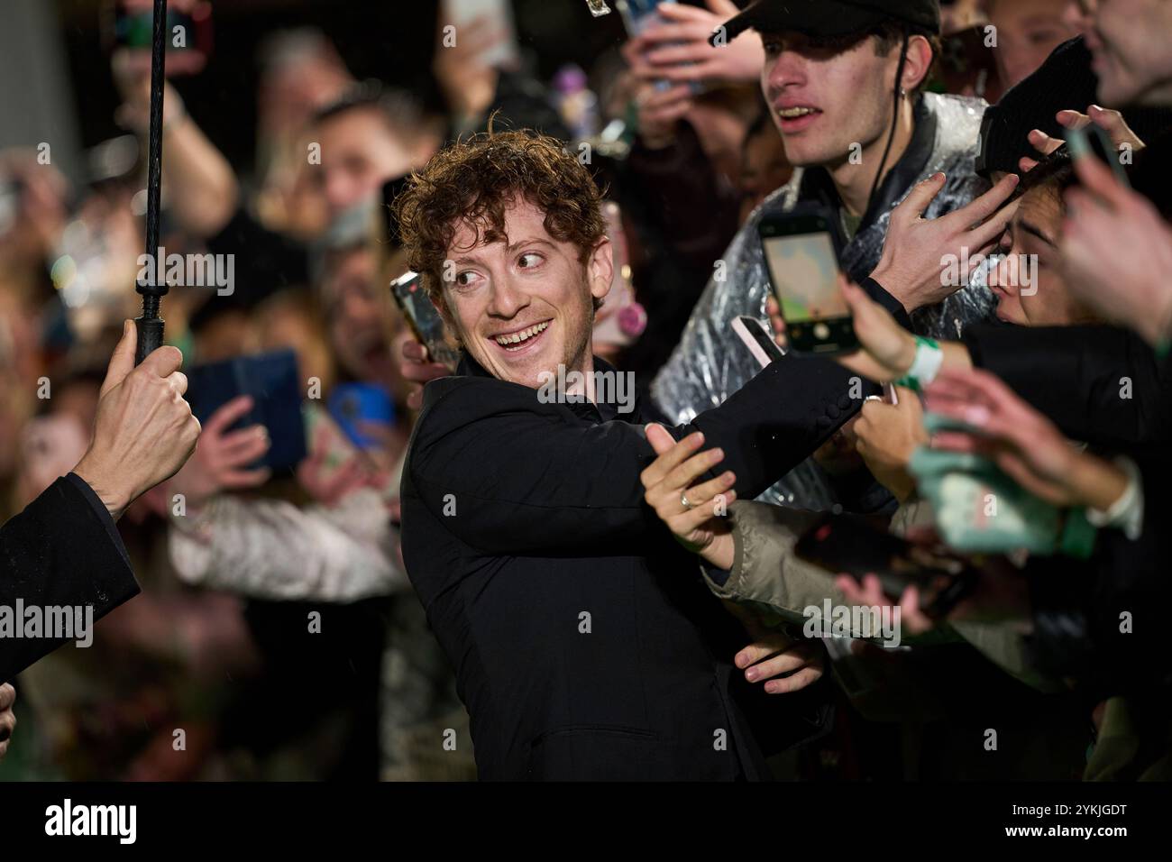 Ethan Slater poses for photographers upon arrival at the premiere of ...