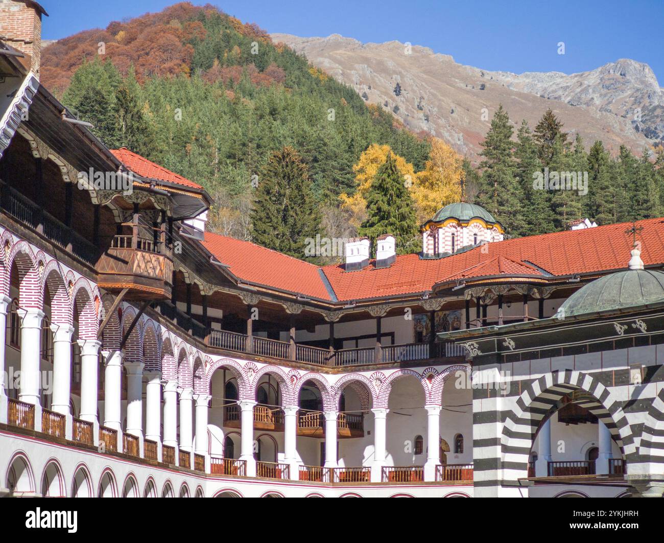 Autumn view of Orthodox Monastery of Saint Ivan (John) of Rila (Rila ...
