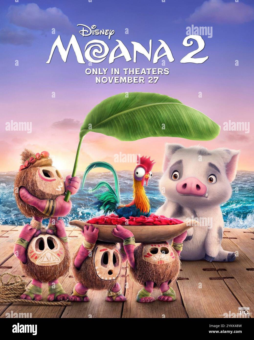 MOANA 2, US advance poster, back, from left Hei Hei