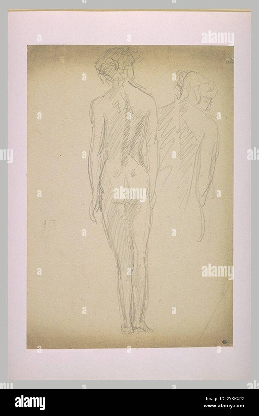 Bourdelle - Deux études de nu féminin, de dos, RF 36128, Recto. Stock Photo