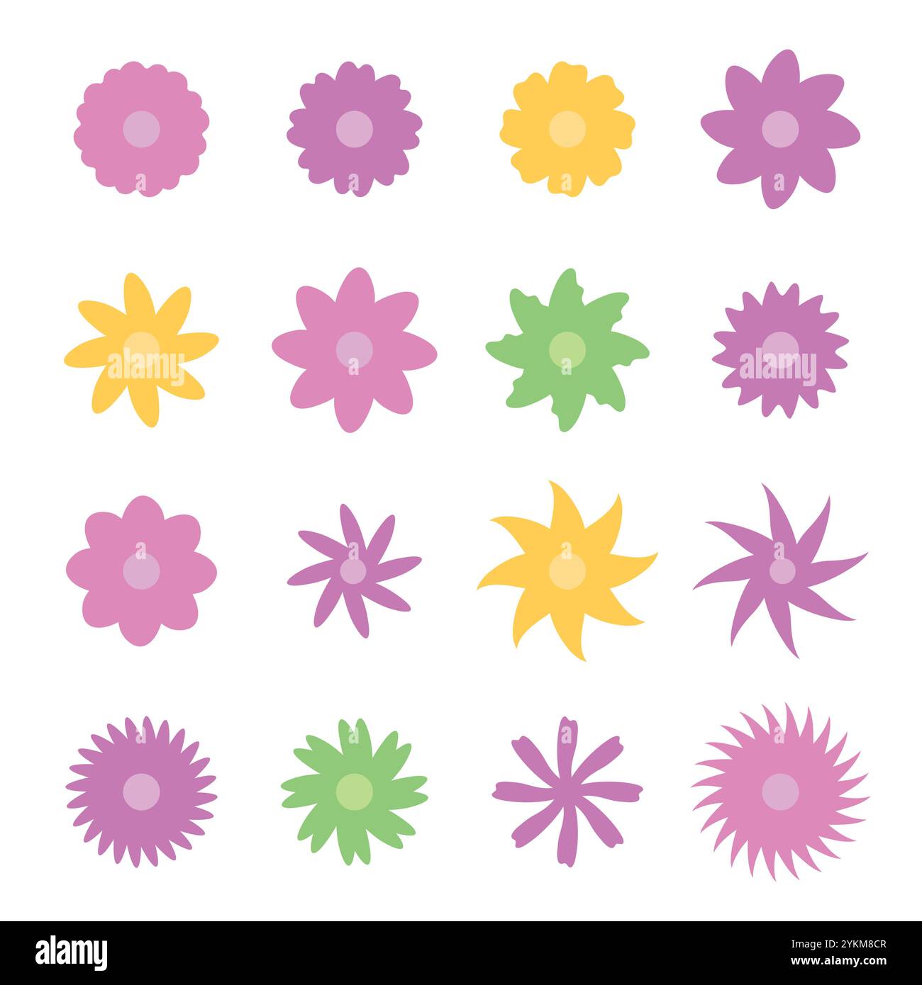 Set of colorful flowers. Vector illustration Stock Vector Image & Art ...