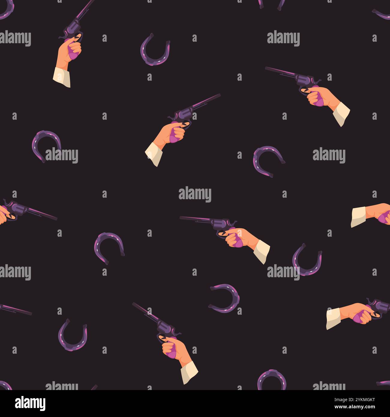 Western themed seamless vector pattern Stock Vector