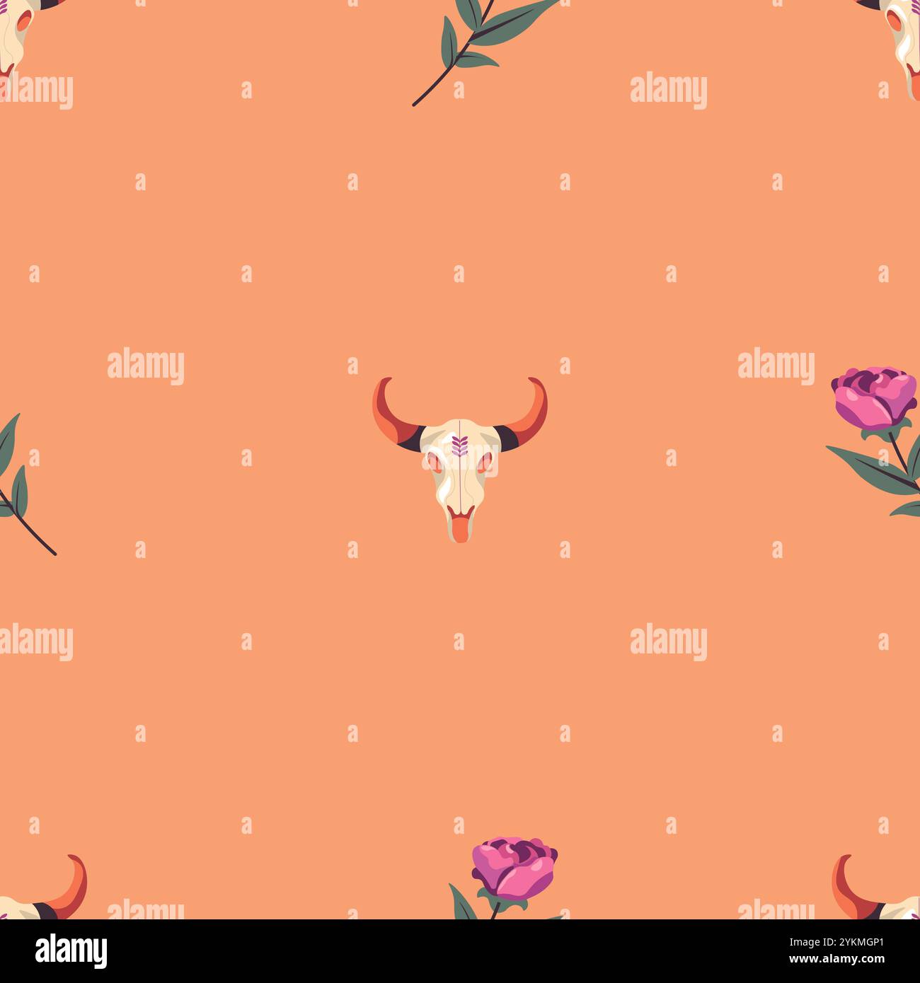 Western themed seamless vector pattern Stock Vector
