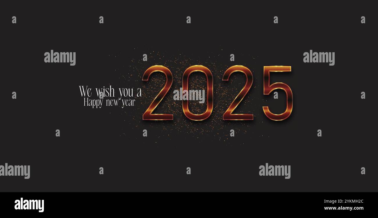 A vibrant and stunning design celebrating the New Year 2025 Stock Vector