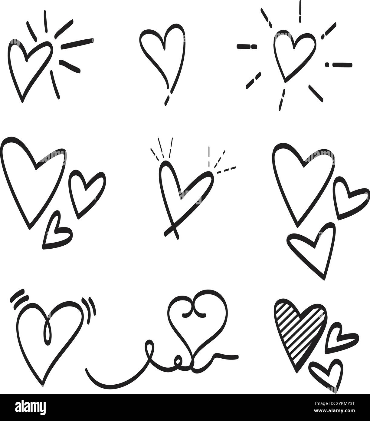 Set of love vector illustration hand drawn Stock Vector Image & Art - Alamy
