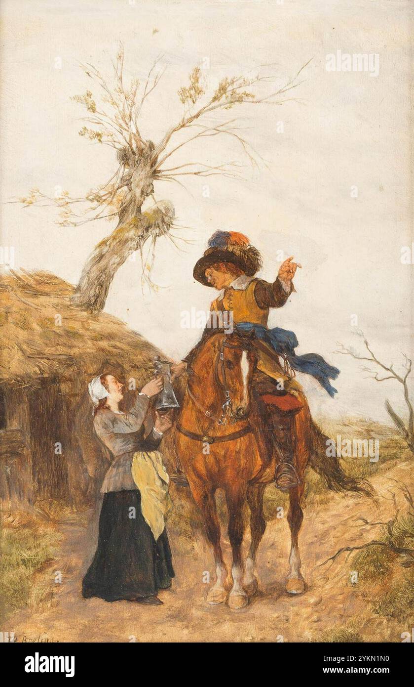 Heinrich Breling - Erfrischung auf dem Pferderücken. Stock Photo