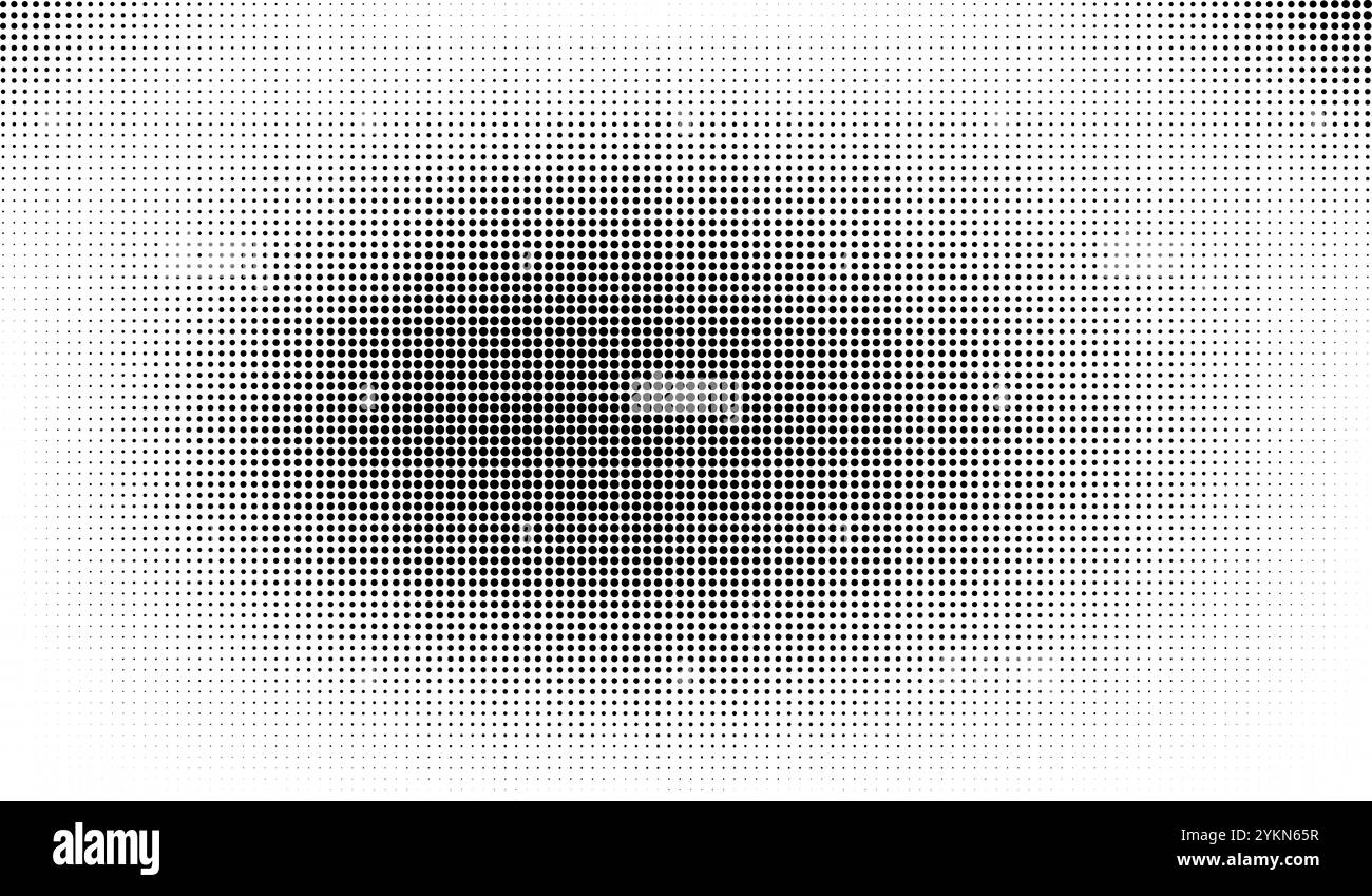 Halftone gradient. Dotted gradient, smooth dots spraying and halftones dot background seamless horizontal geometric pattern vector template set Stock Vector