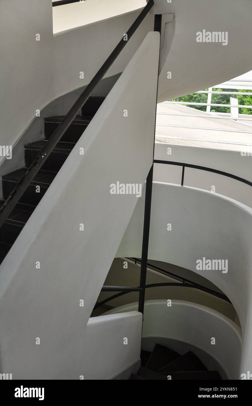 Interior of the Villa Savoye, a true masterpiece of Le Corbusier and ...
