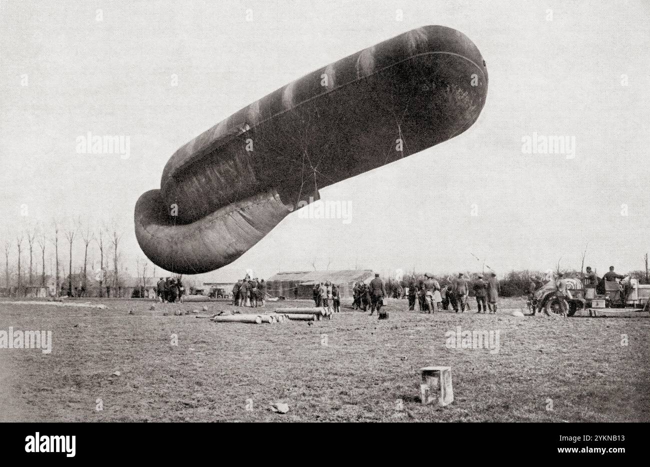 RPPC WW1 photo postcard of Germans deploying observation balloon RPPC WW1 photo postcard of Germans deploying observation balloon