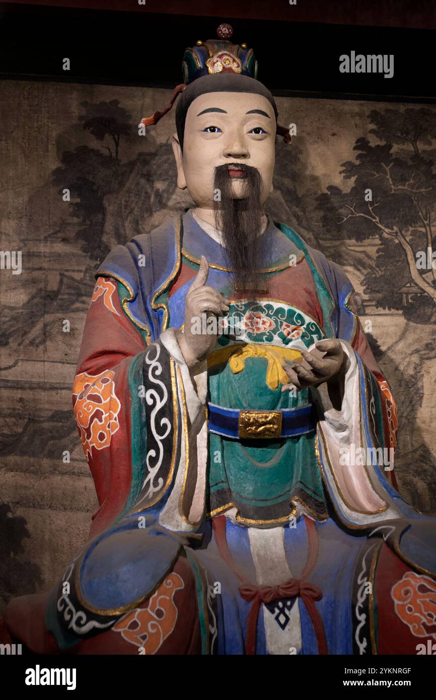 Chengdu Wu Hou Hsi shrine, Guan Yu statue. Statue of Guan Yu Stock Photo