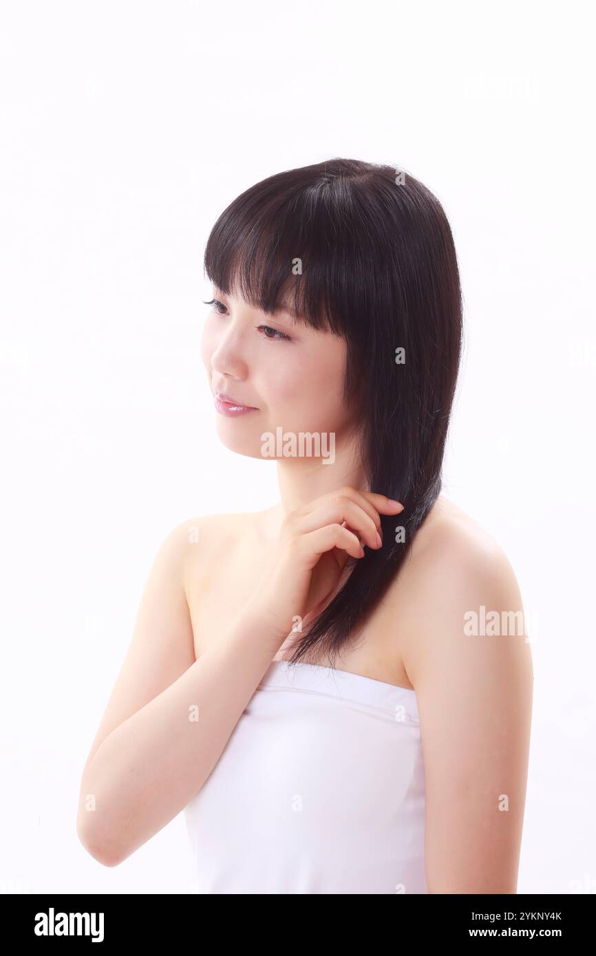 Feeling her hair hi-res stock photography and images - Alamy