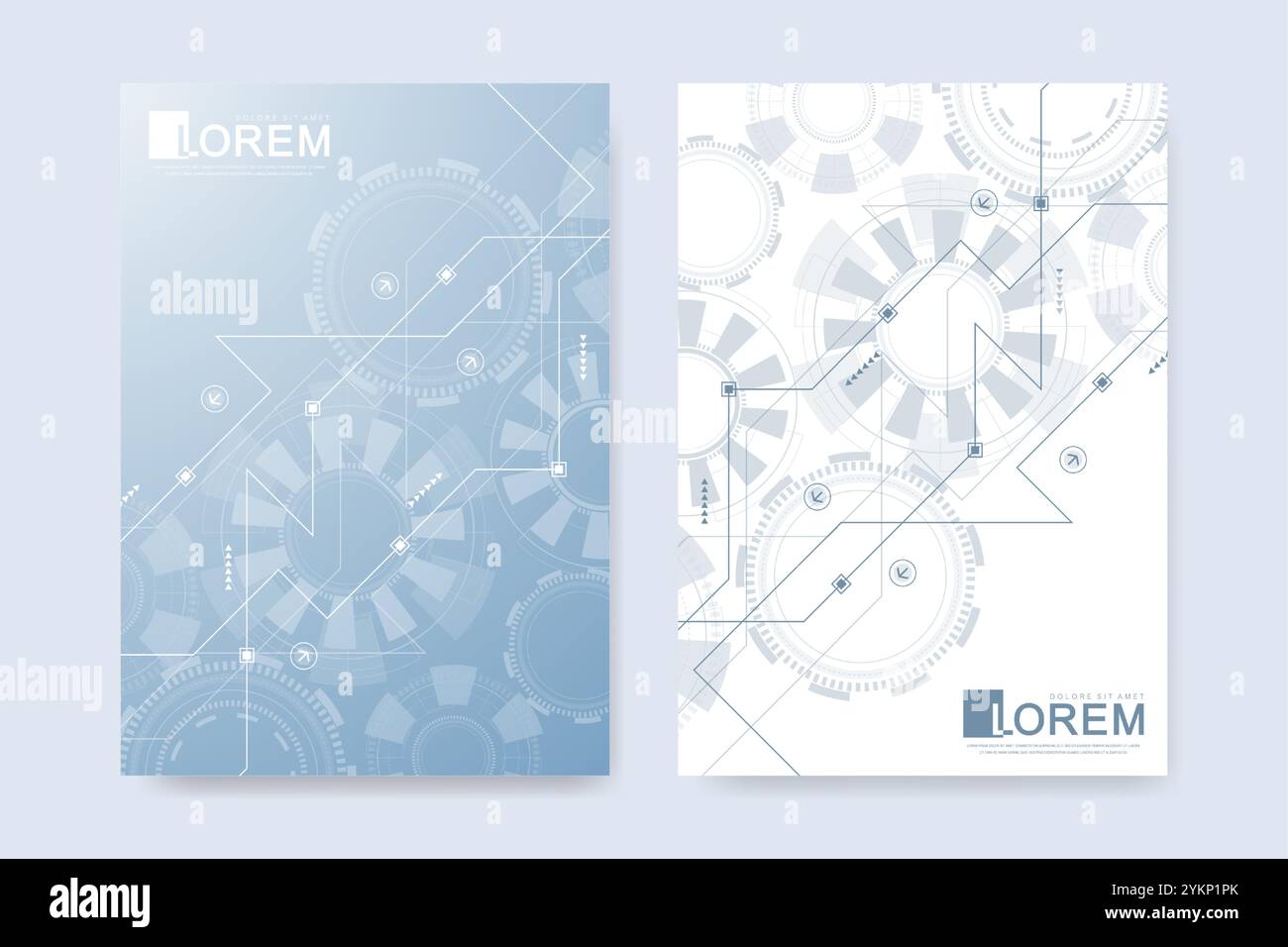 Abstract digital technology cover template design for a report and ...