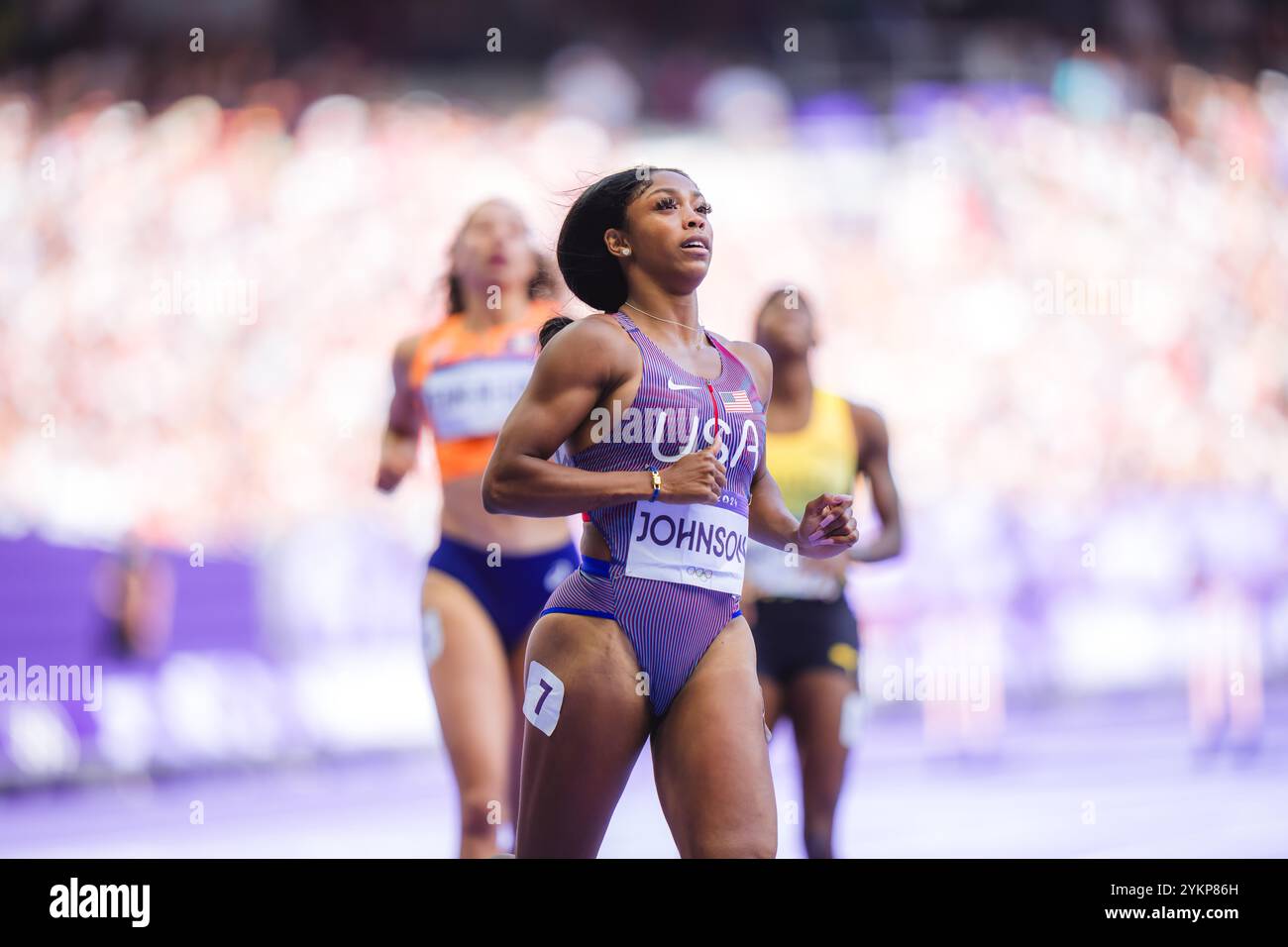 Lay Lay Johnson Alaysha Johnson participating in the 100 meters hurdles at the Paris ...