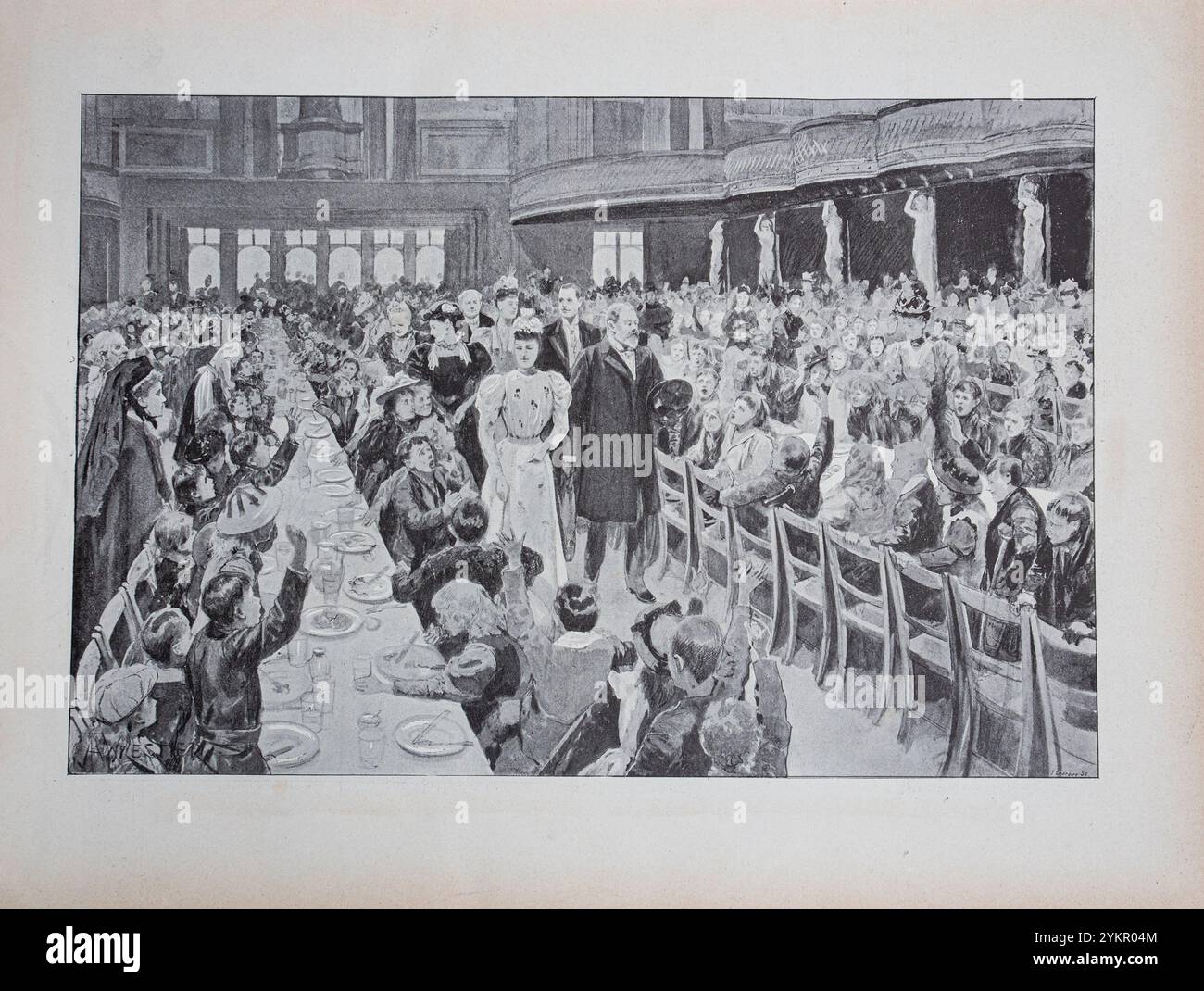 Queen Victoria’s Diamond Jubilee. June 1897 The Prince and Princess of Wales at the banquet for poor children in the People's House Stock Photo