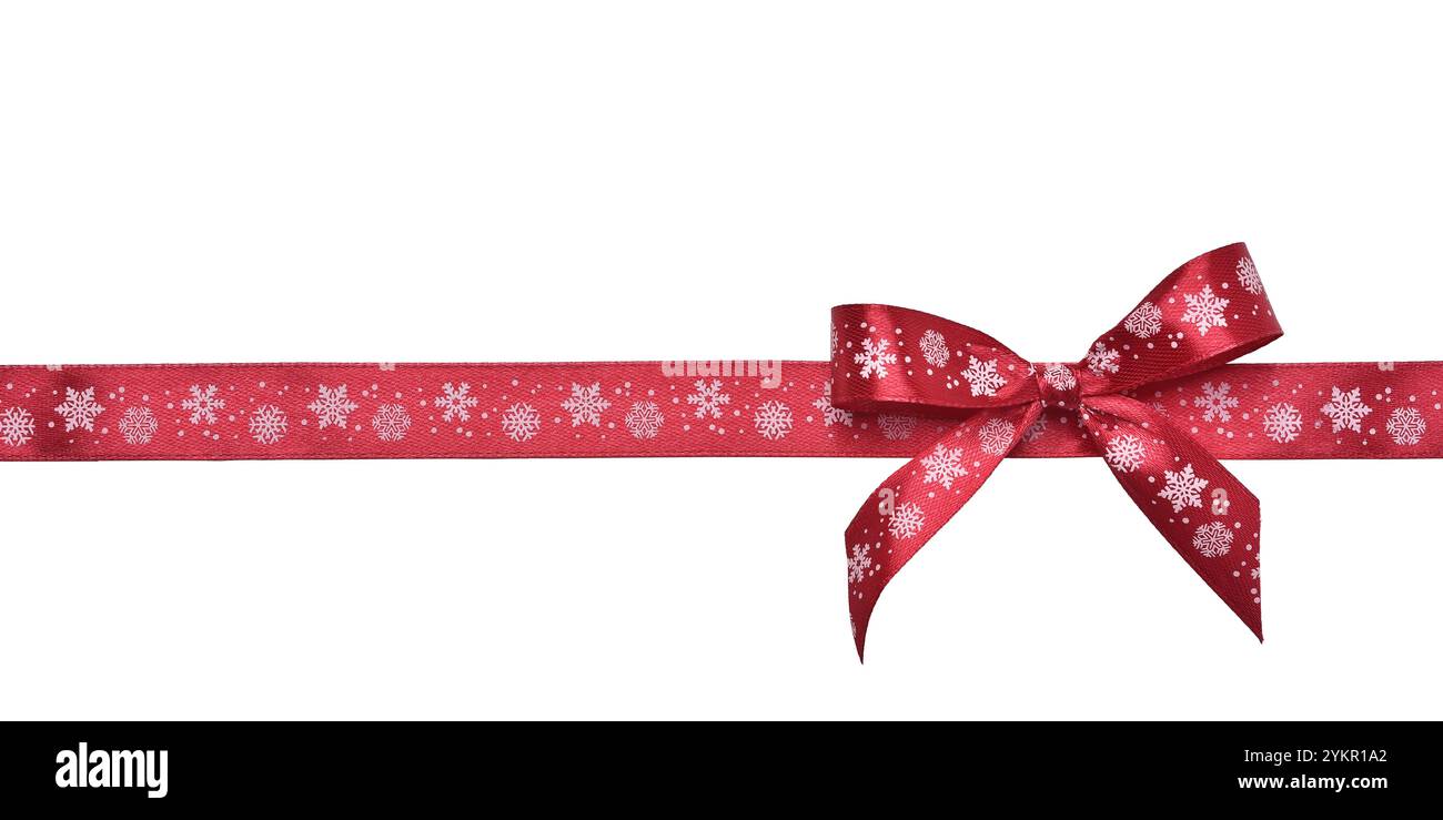 Beautiful red gift bow isolated on white background Stock Photo