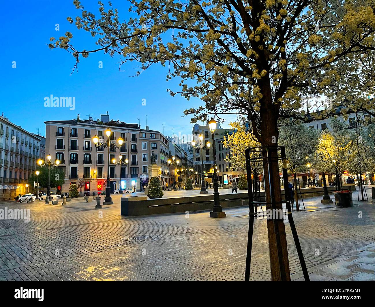 Isabel II Square, night view. Madrid, Spain. - Smartphone Captured Stock Image
