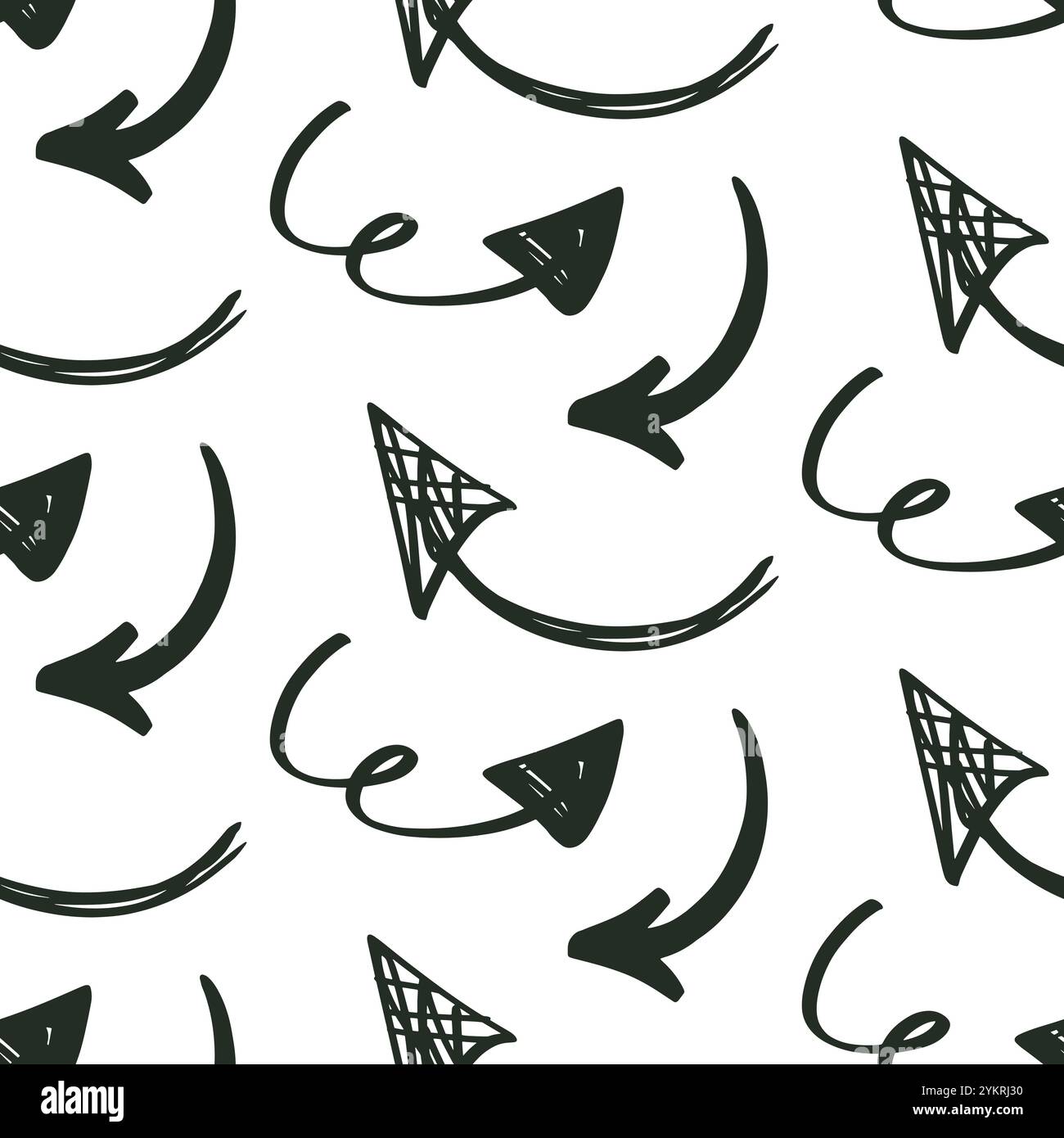Scrapbook Arrows Seamless Pattern Cute Background Stock Vector