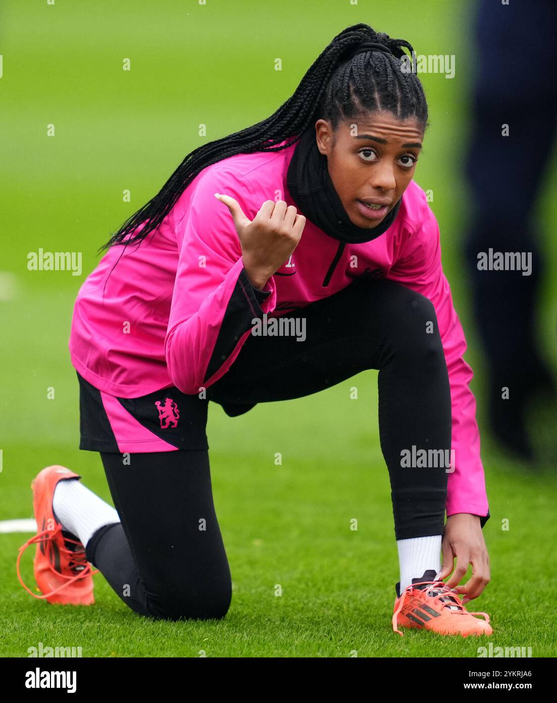Chelsea's Ashley Lawrence during a training session at Cobham Training ...