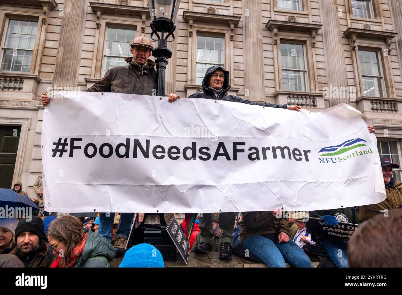 19 Nov 2024 London / UK. Thousands of british farmers marched on Westminster in fury over Keir Starmer’s inheritance tax hike.  AUBREY FAGON / Alamy Live News Stock Photo