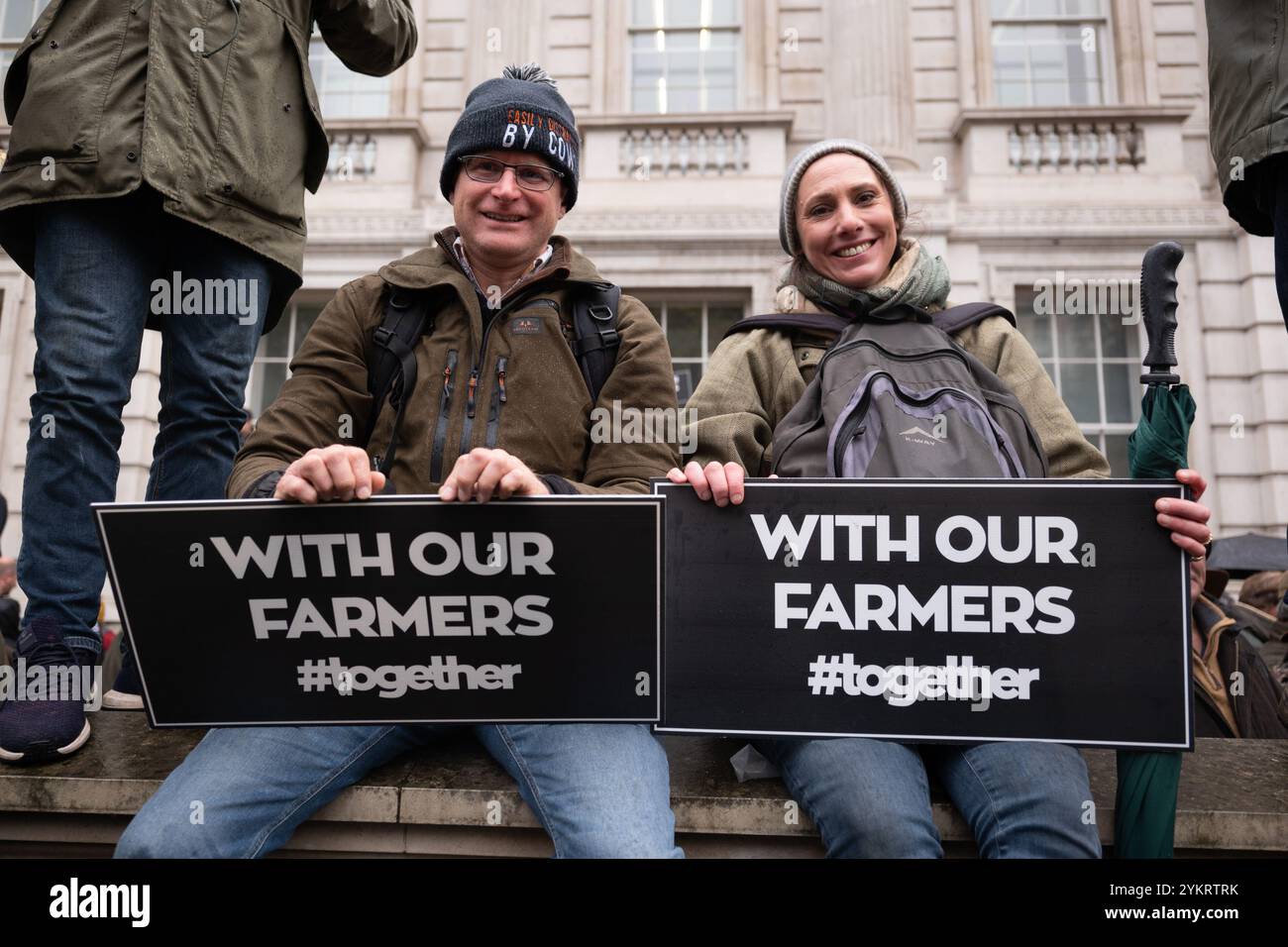 19 Nov 2024 London / UK. Thousands of british farmers marched on Westminster in fury over Keir Starmer’s inheritance tax hike.  AUBREY FAGON / Alamy Live News Stock Photo