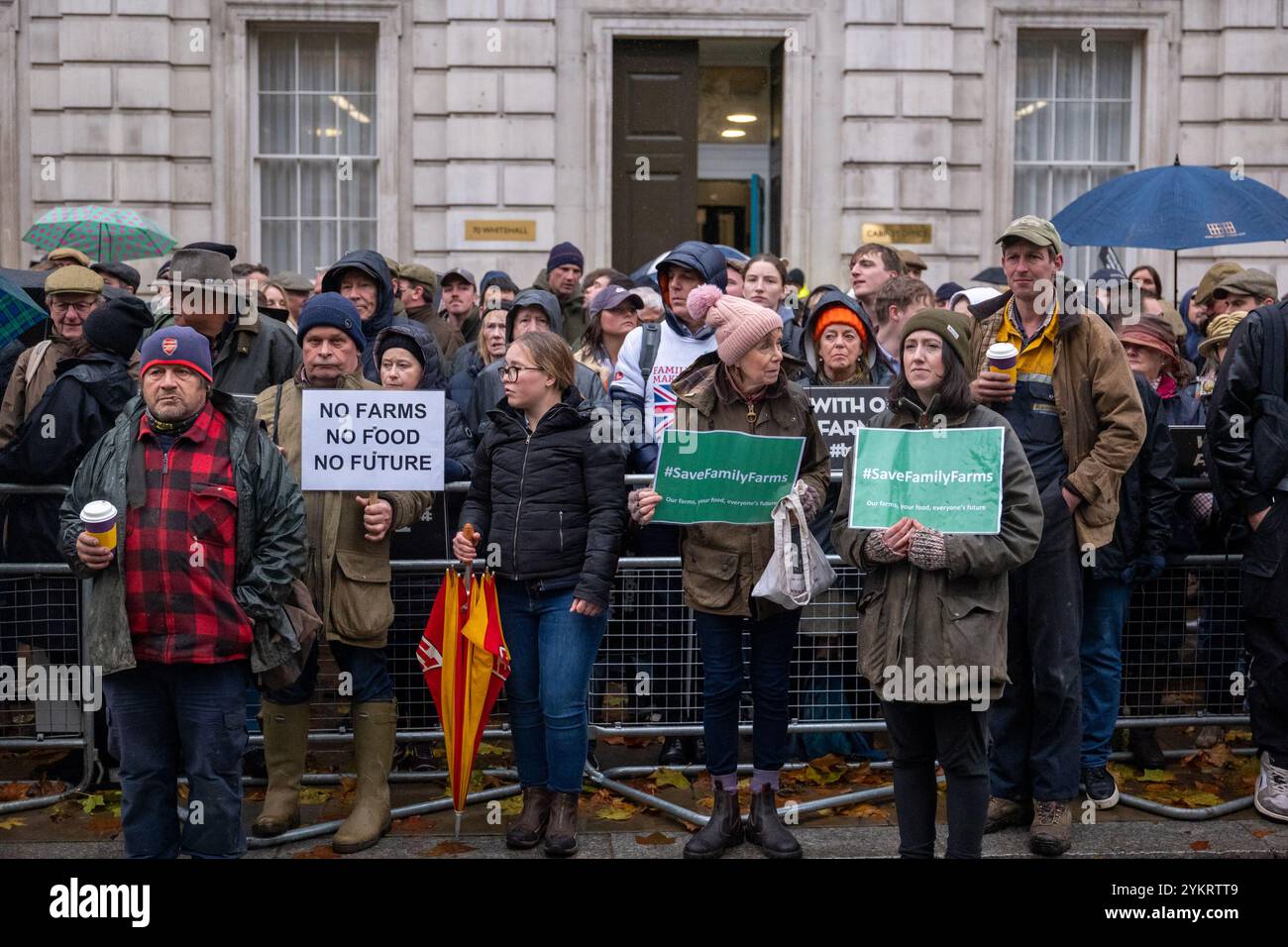 19 Nov 2024 London / UK. Thousands of british farmers marched on Westminster in fury over Keir Starmer’s inheritance tax hike.  AUBREY FAGON / Alamy Live News Stock Photo