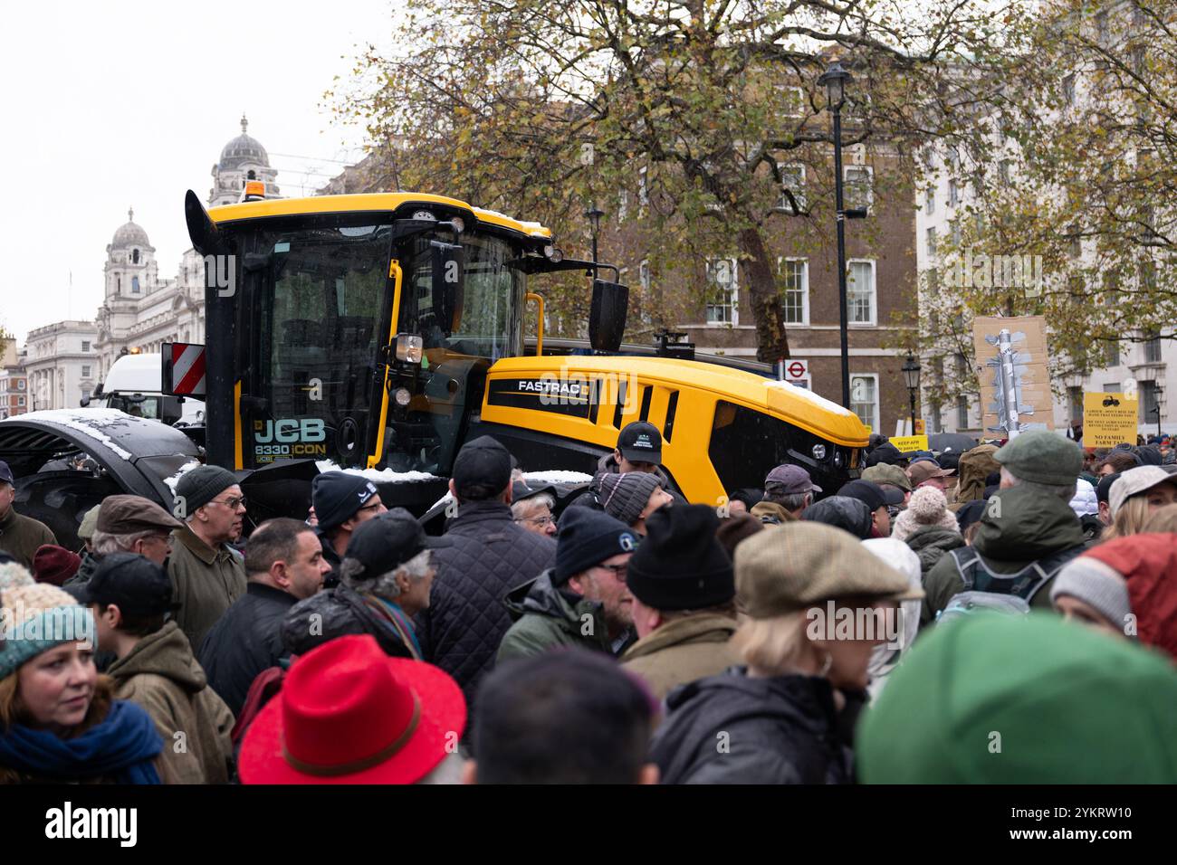 19 Nov 2024 London / UK. Thousands of british farmers marched on Westminster in fury over Keir Starmer’s inheritance tax hike.  AUBREY FAGON / Alamy Live News Stock Photo