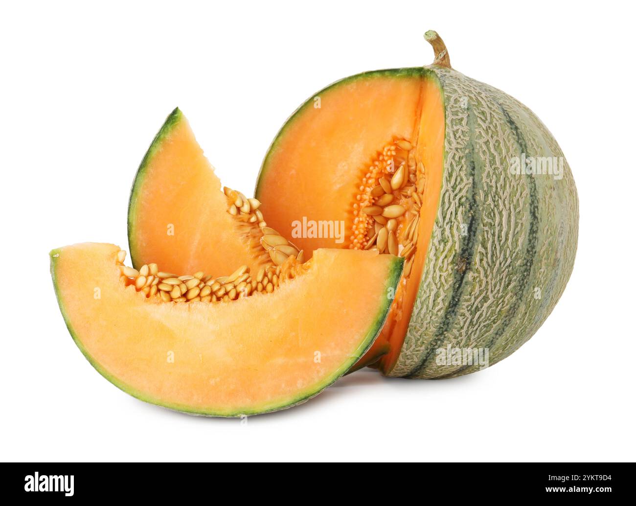 Cantelope Over Riped Fresh ripe Cantaloupe melon isolated on white Stock Photo - Alamy