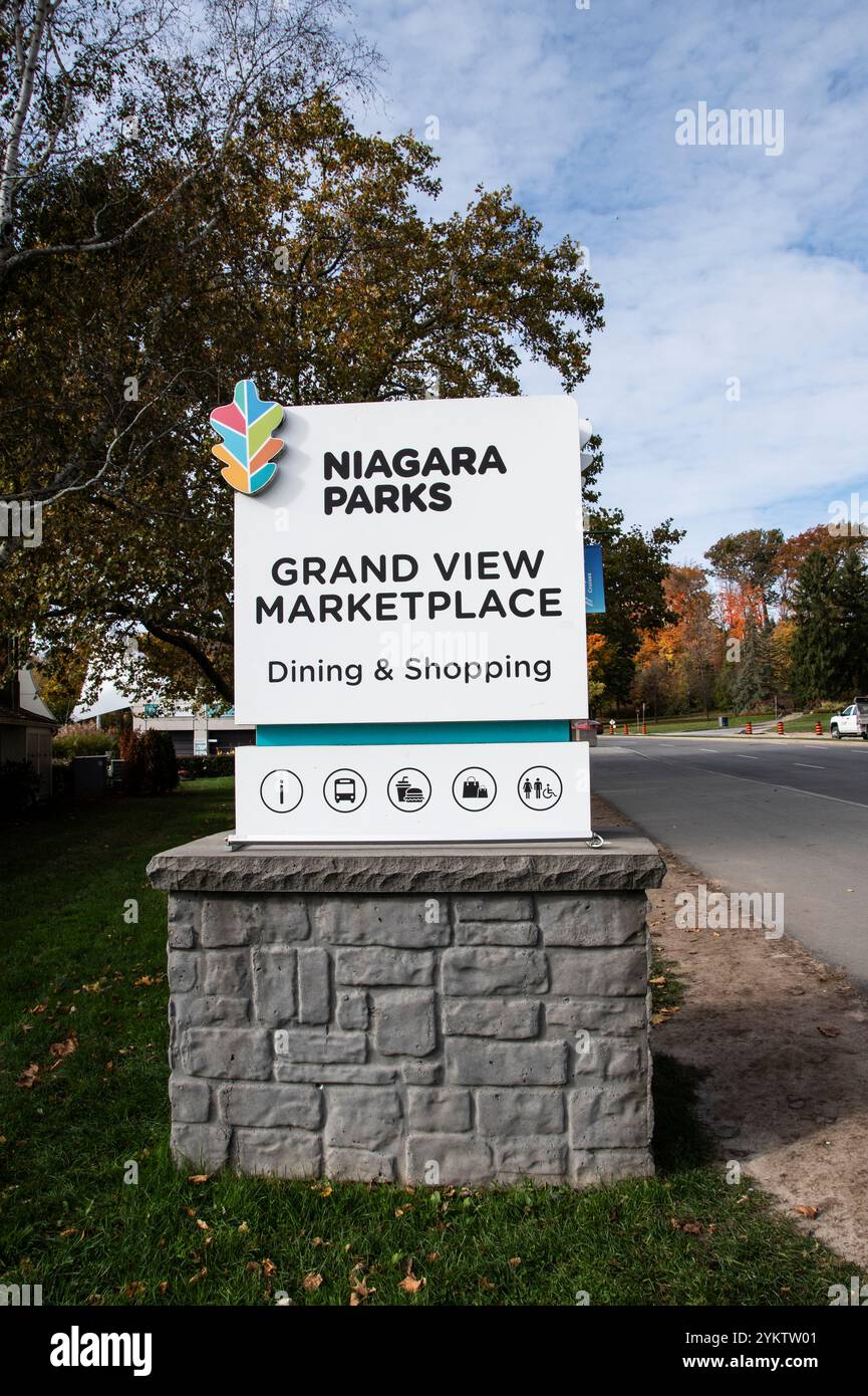 Grand View Marketplace sign on Niagara Parkway in Niagara Falls ...