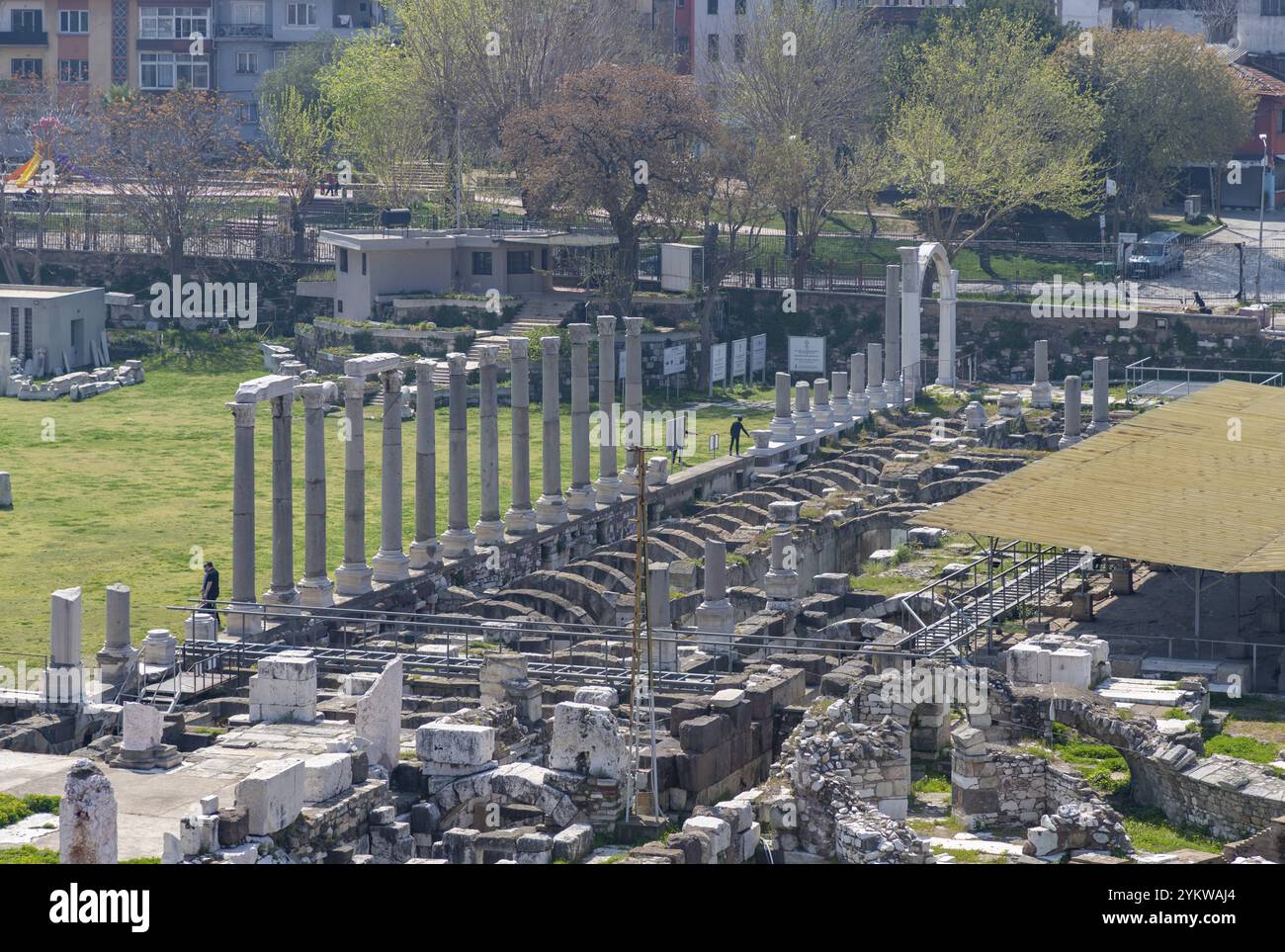 A picture of the basilica of the Smyrna Agora Ancient City in Izmir ...