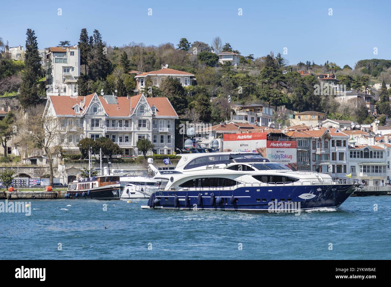 A picture of a yacht on the Bosphorus strait Stock Photo - Alamy