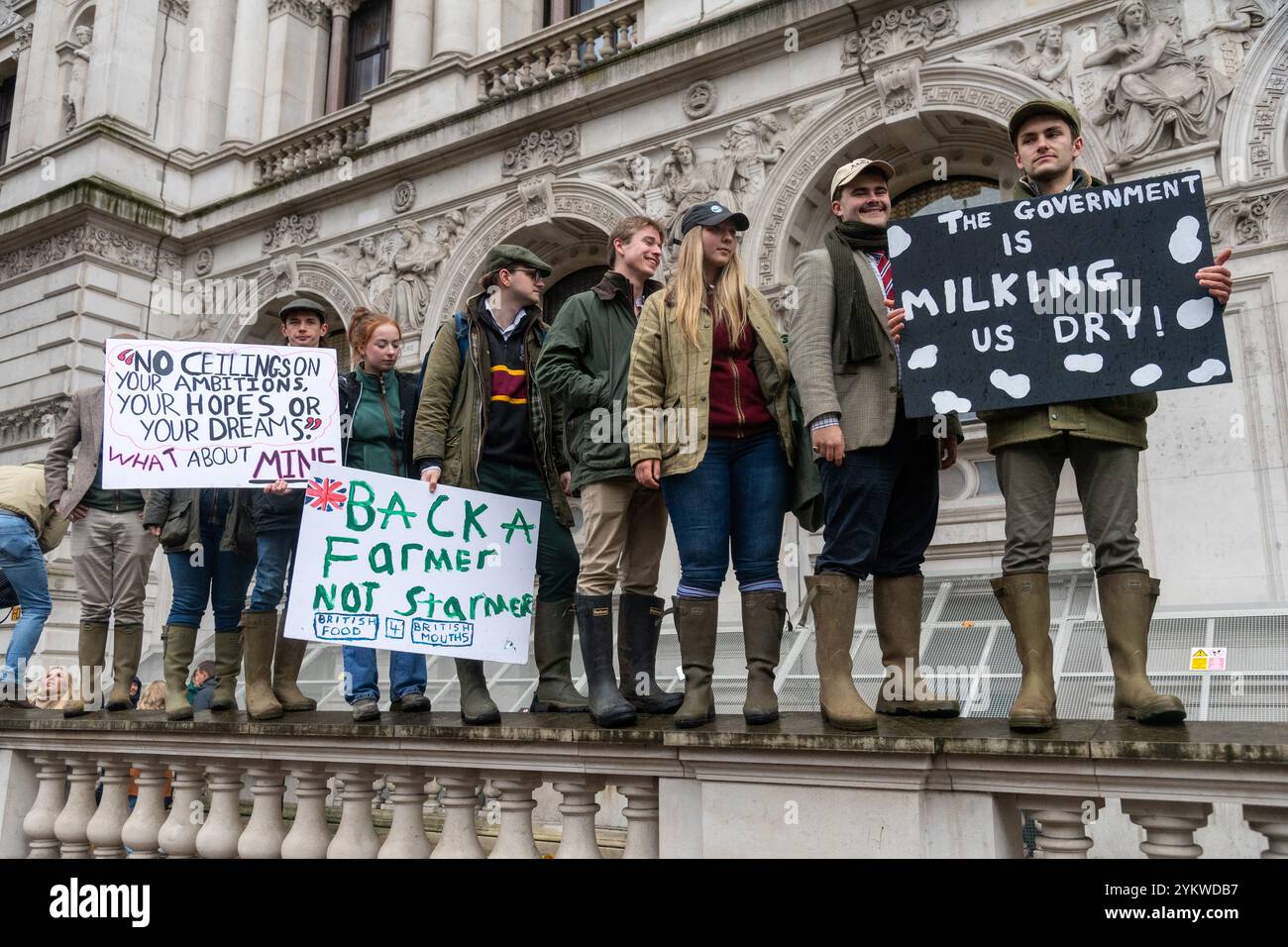 Farmers stage a protest in Westminster over inheritance tax rule change ...