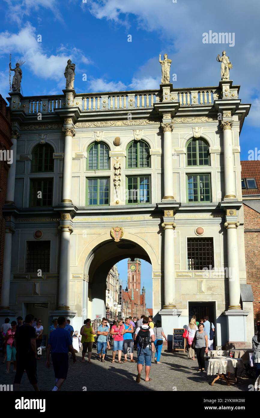 Golden Gate, Brama Złota, Langgasser Tor, Gdansk, Historic Monument of Poland, Europe, Stock Photo