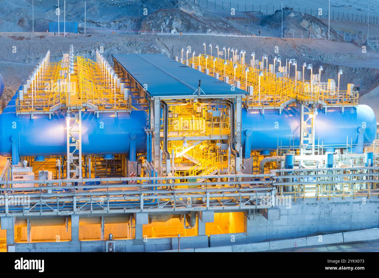 Water tanks and reverse osmosis equipment in a desalination plant Stock ...