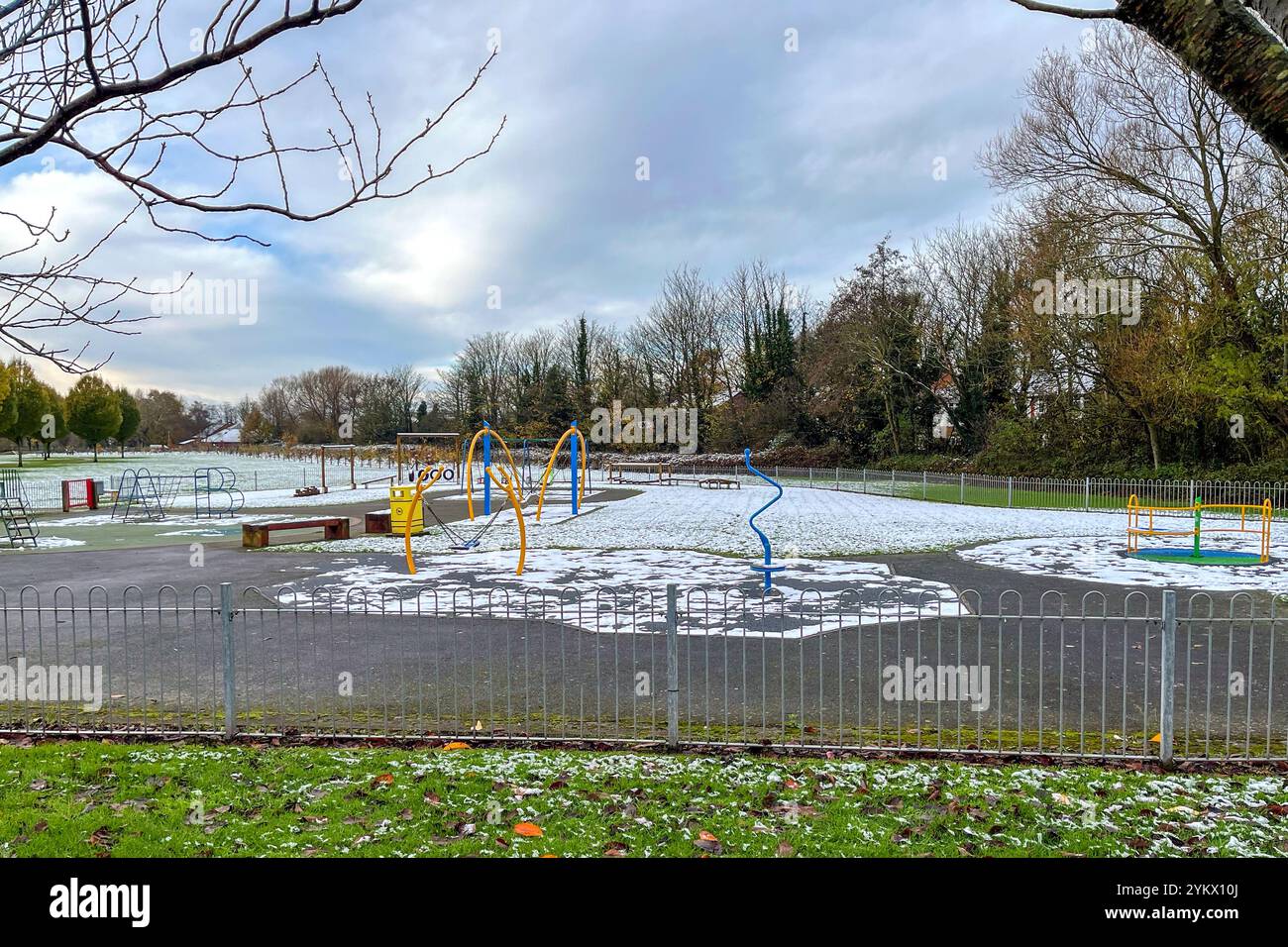 Autumn scene in Maghull Park Sefton Merseyside - Smartphone Captured Stock Image