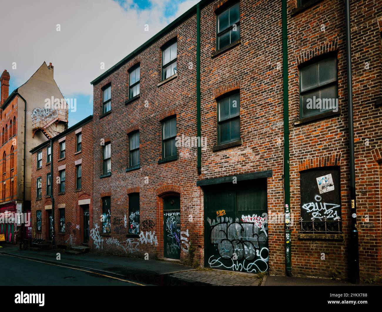 Street Art and Graffiti Culture in Manchester’s Northern Quarter Backstreets 2024: Phillip Roberts - Smartphone Captured Stock Image