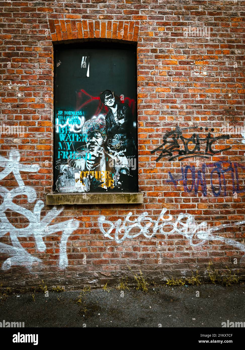 Street Art and Graffiti Culture in Manchester’s Northern Quarter Backstreets 2024: Phillip Roberts - Smartphone Captured Stock Image
