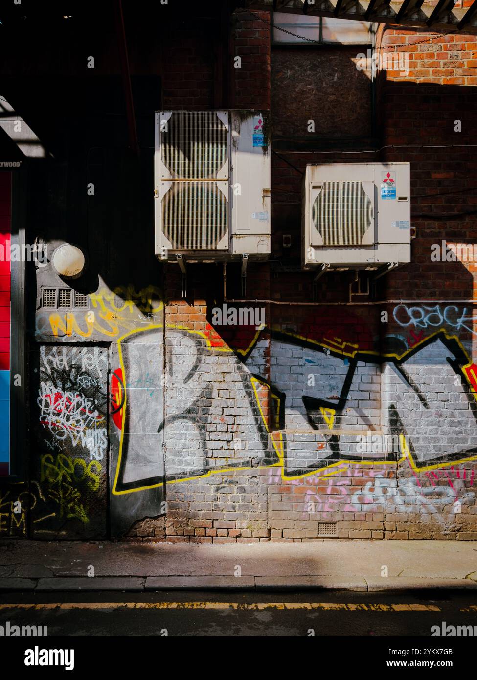 Street Art and Graffiti Culture in Manchester’s Northern Quarter Backstreets 2024: Phillip Roberts - Smartphone Captured Stock Image