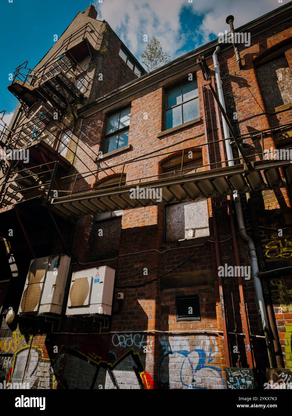 Street Art and Graffiti Culture in Manchester’s Northern Quarter Backstreets 2024: Phillip Roberts - Smartphone Captured Stock Image
