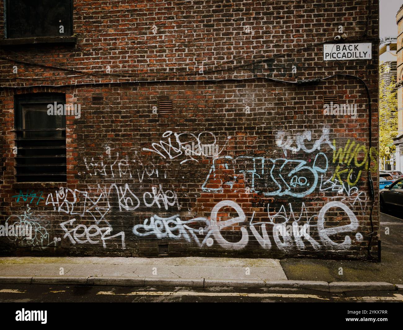 Street Art and Graffiti Culture in Manchester’s Northern Quarter Backstreets 2024: Phillip Roberts - Smartphone Captured Stock Image