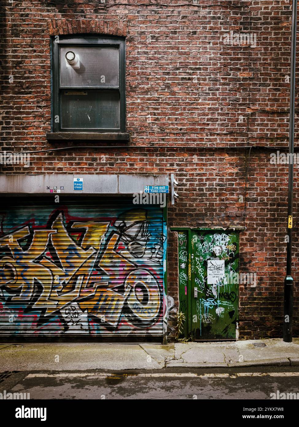 Street Art and Graffiti Culture in Manchester’s Northern Quarter Backstreets 2024: Phillip Roberts - Smartphone Captured Stock Image