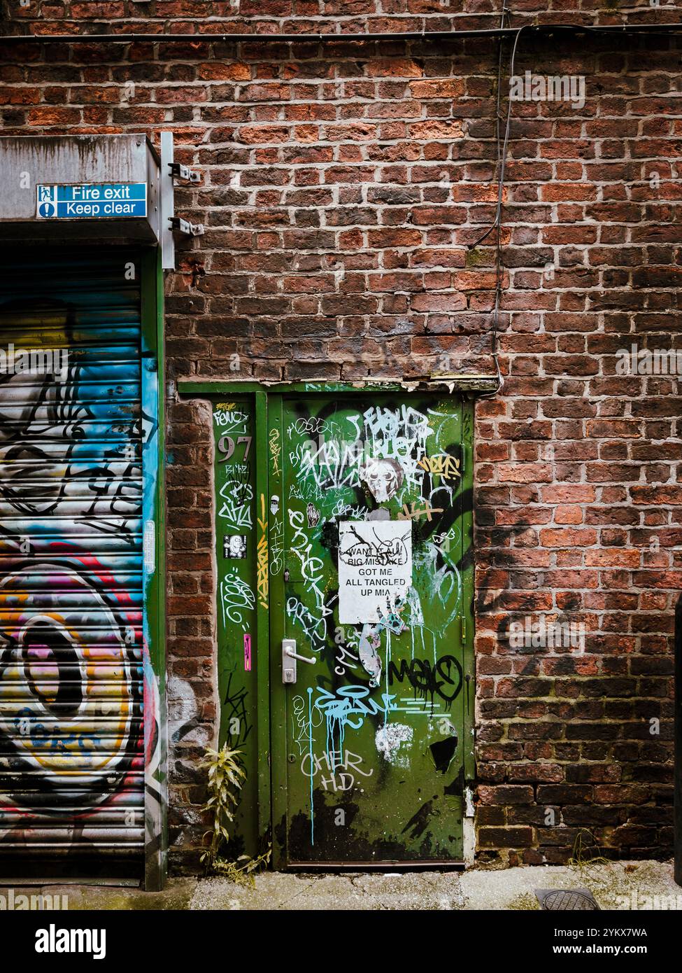 Street Art and Graffiti Culture in Manchester’s Northern Quarter Backstreets 2024: Phillip Roberts - Smartphone Captured Stock Image