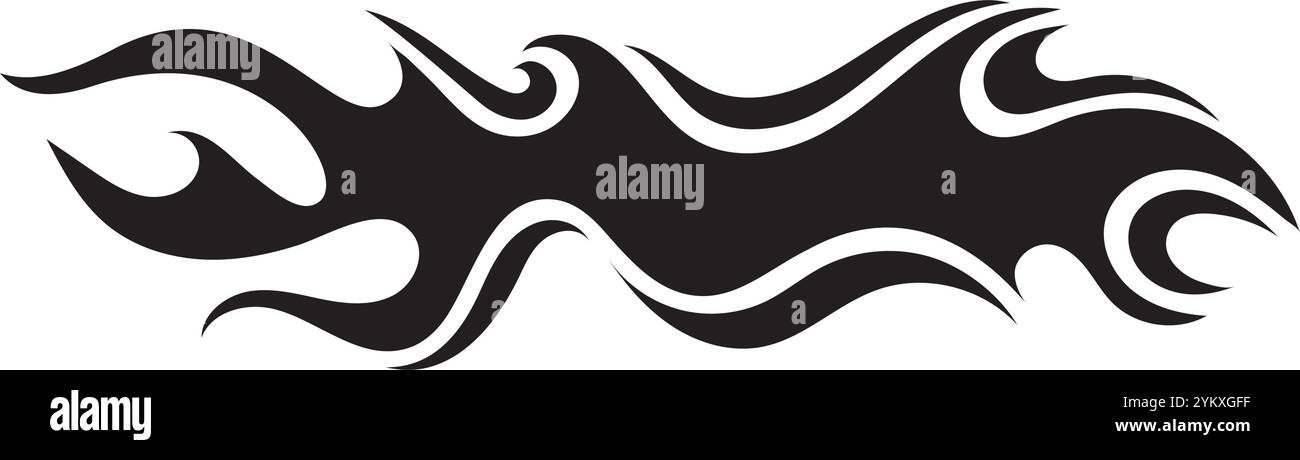 Tribal flame silhouette motorcycle and car decal. Vector illustration ...